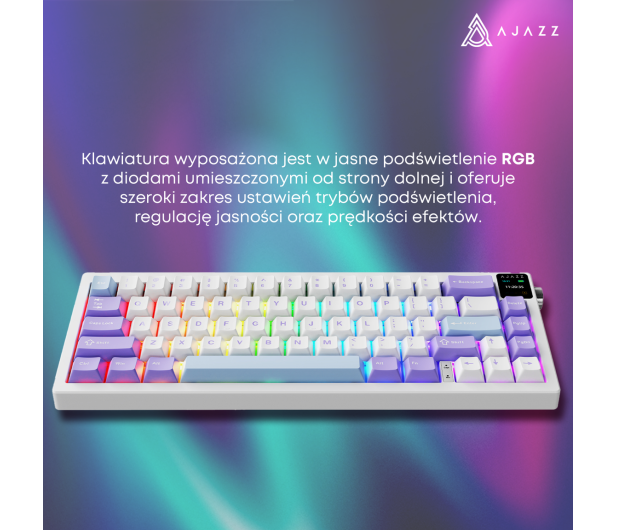 Ajazz AK650 Dream Weaver Switch Purple White Blue RGB z ekanem - 1536354 - zdjęcie 18